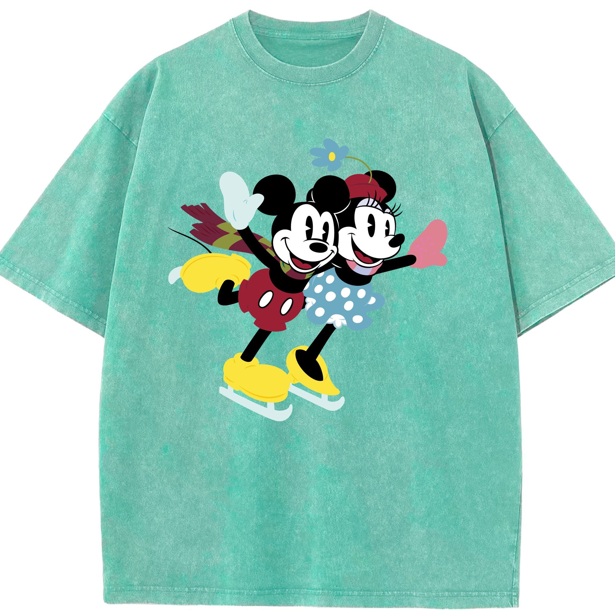 （画像用） ミッキーマウス Mickey Mouse 綿100% ヴィンテージ風 半袖Tシャツ（フロントプリント）
